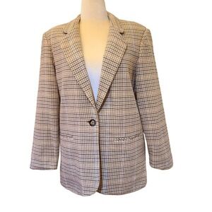 Savanna Wool Houndstooth Blazer size 12 Tan